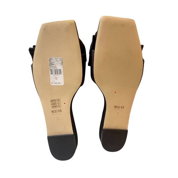 Maeve by Anthropologie Bow Micro Wedge Sandals in Black Size10 NEW - Picture 8 of 9